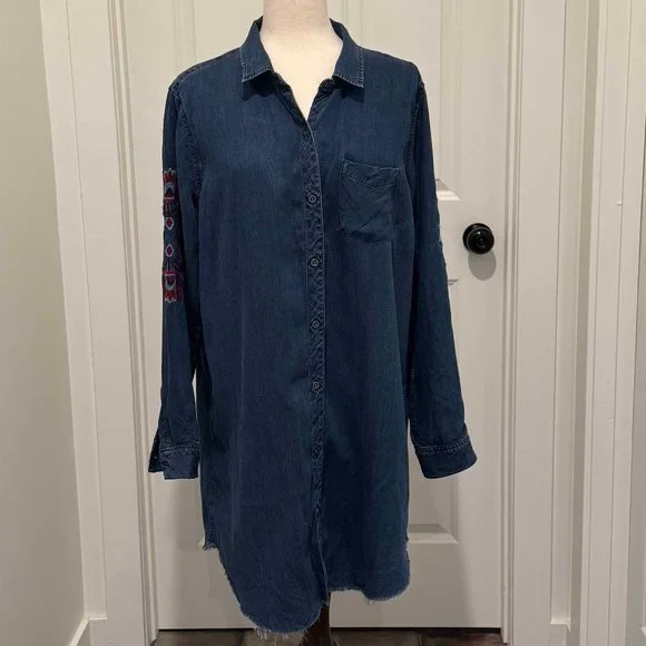 Rails | Dresses | Rails Denim Look Button Up Shirt Dress With Embroidered Stitch Size L | Poshmark Rails | Dresses | Rails Denim Look Button Up Shirt Dress With Embroidered Stitch Size L | Poshmark